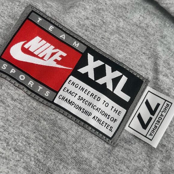 2002 Nike NBA Philadelphia 76ers Vintage Grey & Blue Sports T-Shirt Size XXL - Picture 11 of 12